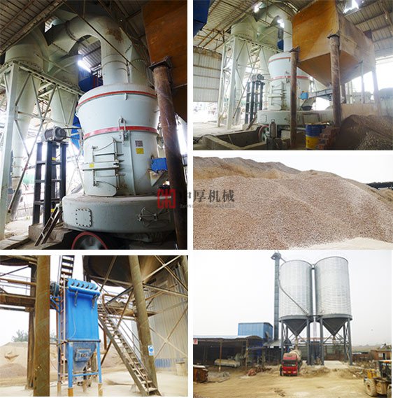 河北唐山古冶石粉雷蒙磨粉機生產線現場
